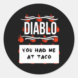 Adesivo Redondo Halloween DIABLO SAUCE Halloween, SAUCE