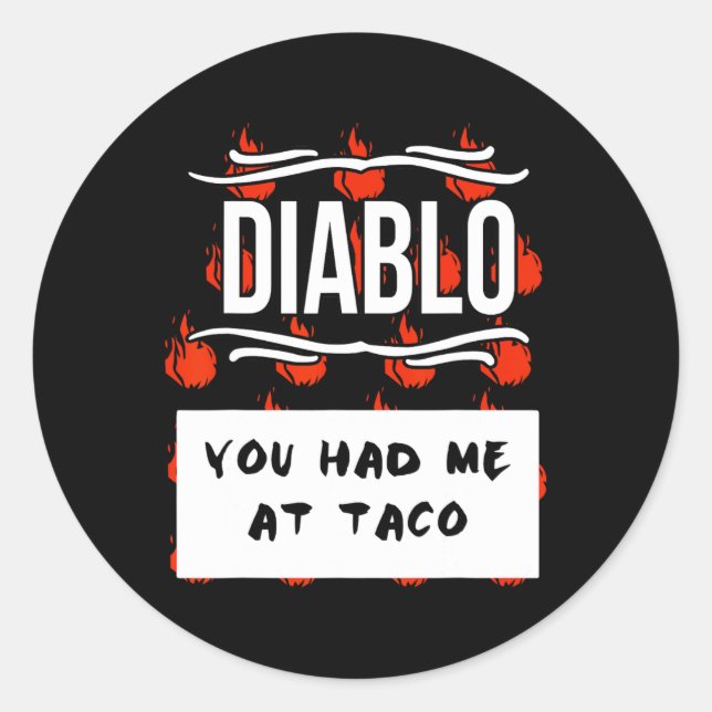 Adesivo Redondo Halloween DIABLO SAUCE Halloween, SAUCE (Frente)
