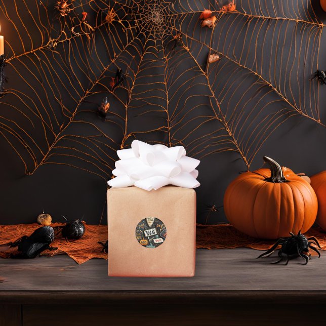 Adesivo Redondo Halloween divertido (Criador carregado)