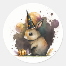 Adesivo Redondo Halloween do Coelho Coelho da Aquarela