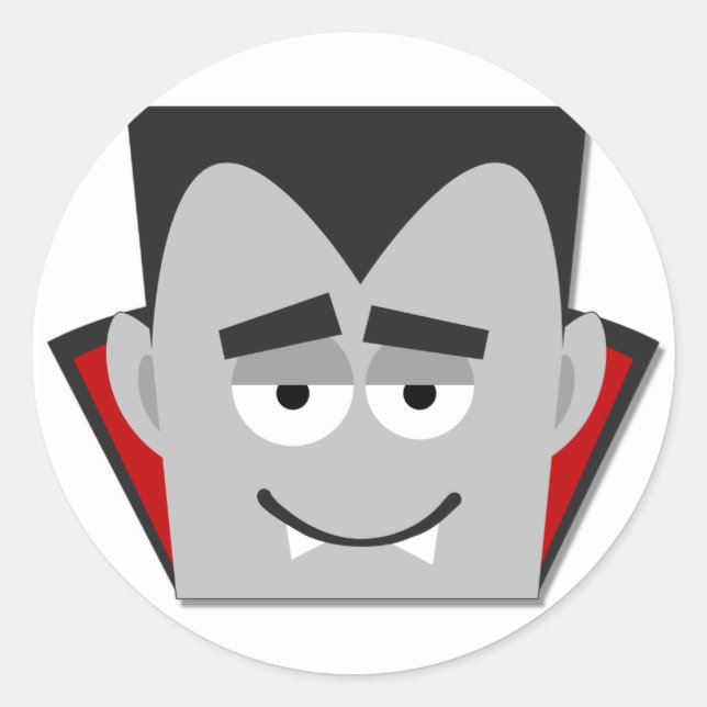 Adesivo Redondo Halloween Dracula T-shirts e presentes (Frente)