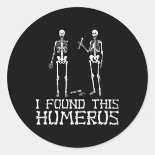 Adesivo Redondo Halloween Encontrei Este Humero Esqueleto Humoroso
