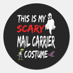 Adesivo Redondo Halloween Este É Meu Carteiro De Correio Assustado