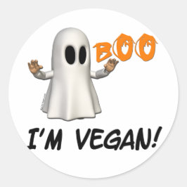Adesivo Redondo Halloween Eu sou Vegan