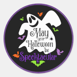 Adesivo Redondo Halloween - Feliz Fantasma Spooktacular