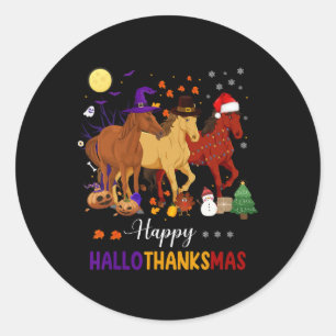 Adesivo Redondo Halloween Feliz Hallo de Natal