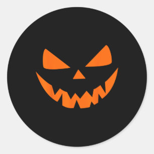 Adesivo Redondo Halloween Figurume Jack O'Lanterna Pumpkin Face Wo