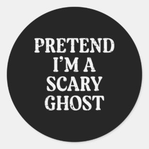 Adesivo Redondo Halloween Fingir Que Estou Assustado Ghost Engraça