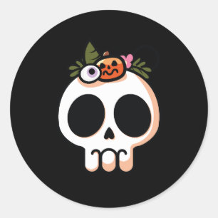 Adesivo Redondo Halloween Floral Sugar Skype