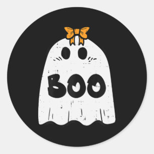 Adesivo Redondo Halloween Ghost Boo Costume Girls Kids Toddler Tee