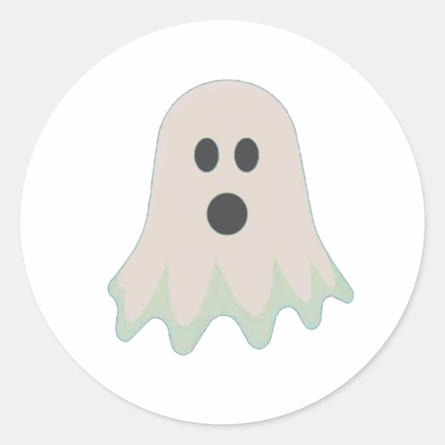 Adesivo Redondo Halloween Ghost Com Nome (Frente)