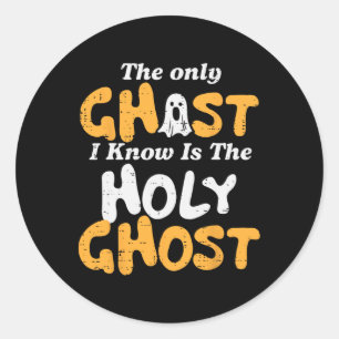 Adesivo Redondo Halloween Ghost Conheço Homens Sagrados Cristãos