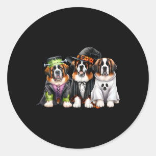 Adesivo Redondo Halloween Ghost Costume Witume Dog Santo Bernard R