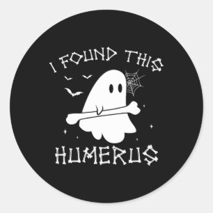 Adesivo Redondo Halloween Ghost Encontrei Humero Engraçado Homens