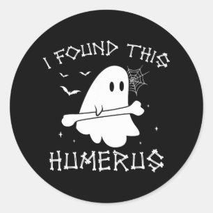 Adesivo Redondo Halloween Ghost Encontrei Humero Engraçado Homens