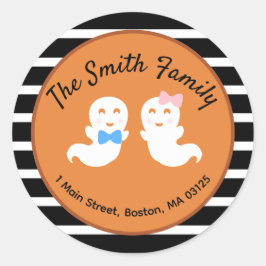 Adesivo Redondo Halloween Ghost Gênero Revelar Endereço de Retorno