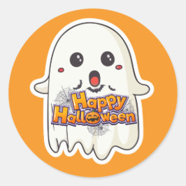 Adesivo Redondo Halloween Ghost Kiss-Cut Stickers