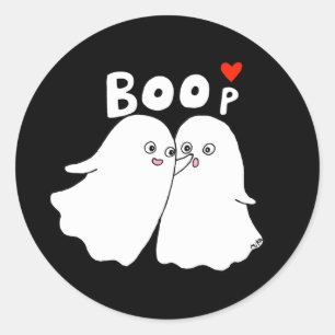 Adesivo Redondo Halloween Ghosts Boo Funny Ghost boop favor