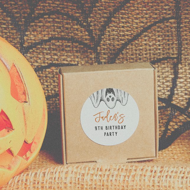 Adesivo Redondo Halloween Ghosts Spooktacular Festa de aniversário (Criador carregado)