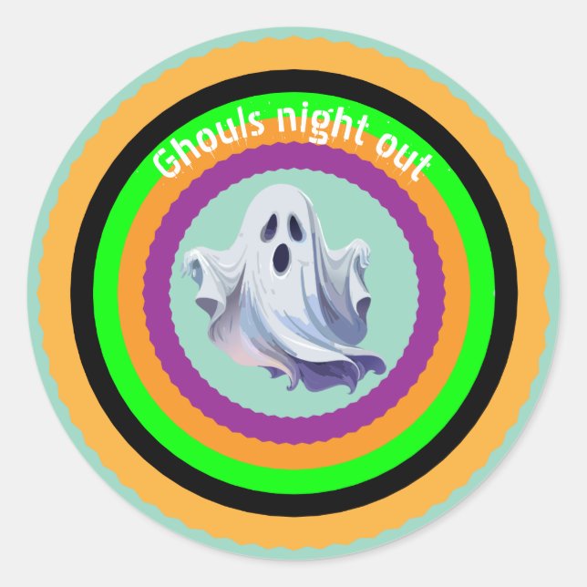 Adesivo Redondo Halloween Ghouls Night Out (Frente)