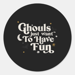 Adesivo Redondo Halloween Ghouls Só Quer Se Divertir