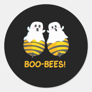 Adesivo Redondo Halloween Gift   Abelhas de Boo