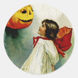 Adesivo Redondo Halloween Girl