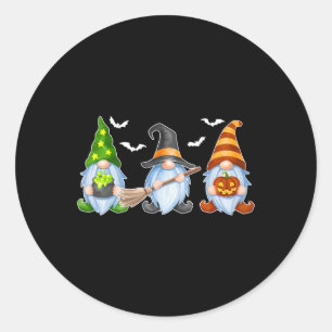 Adesivo Redondo Halloween Gnomos Cute Autumn Pumpkin Cai Holi