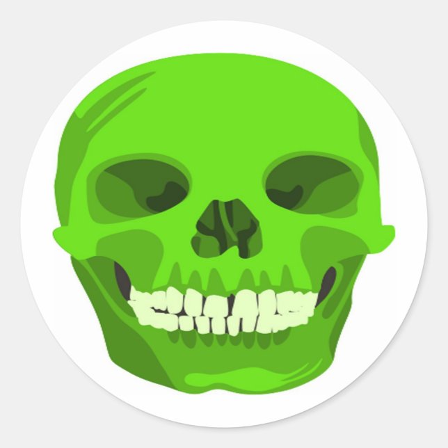 Adesivo Redondo Halloween Green Scult Your Party Sticker (Frente)