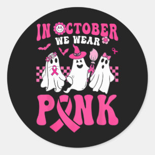 Adesivo Redondo Halloween Groovy Veste Link Breast Cancer Warrior