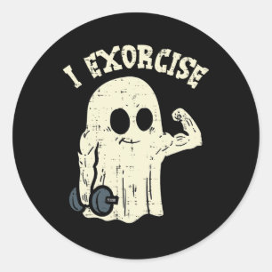 Adesivo Redondo Halloween Gym Ghost I Exorcie a fantasia de divers