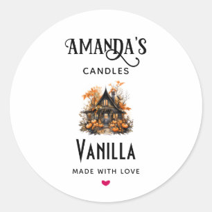 Adesivo Redondo Halloween Halloween Candle Business