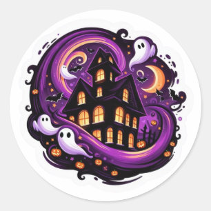 Adesivo Redondo Halloween Halloween Spooky Ghost & Pumpkin