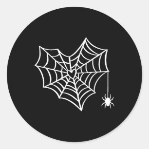 Adesivo Redondo Halloween Heart Spider Web Spookume