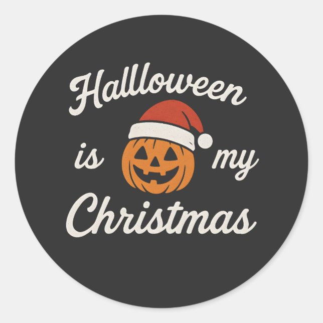Adesivo Redondo Halloween is my Christmas  (Frente)