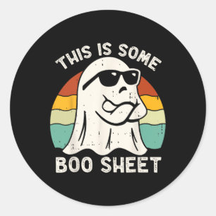 Adesivo Redondo Halloween Isto é alguma folha de boo