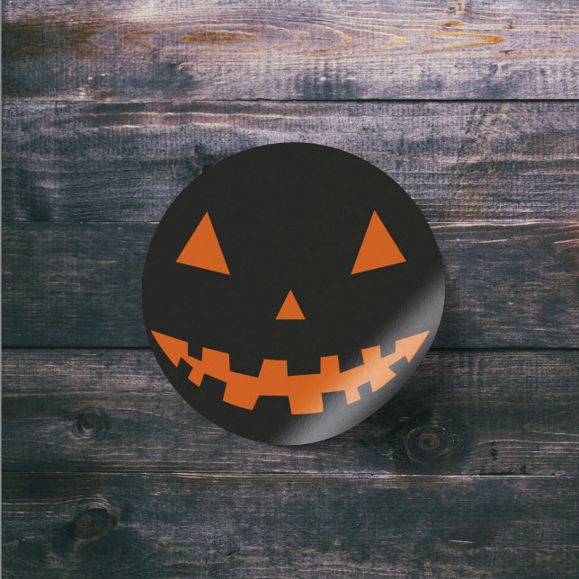 Adesivo Redondo Halloween Jack O Lantern Silhout Sticker (Halloween Jack O Lantern Silhouette Sticker)