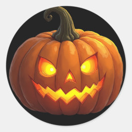 Adesivo Redondo Halloween Jack O' Lantern Sticker