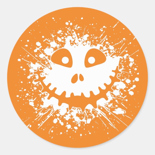 Adesivo Redondo Halloween Jack-O-Lantern Sticker (Frente)
