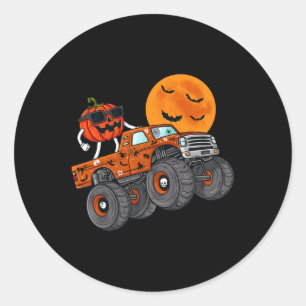 Adesivo Redondo Halloween Jack O Lanterna Monster Truck Toddler Bo