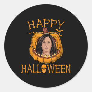 Adesivo Redondo Halloween Kamala Harris Funny Natal 2023 Pumpk