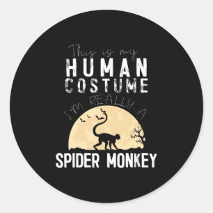 Adesivo Redondo Halloween, Macaco-Aranha Humano