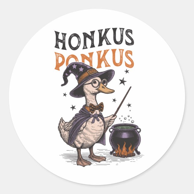 Adesivo Redondo Halloween Madre Goose (Frente)