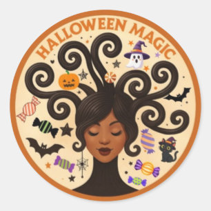 Adesivo Redondo Halloween Magic
