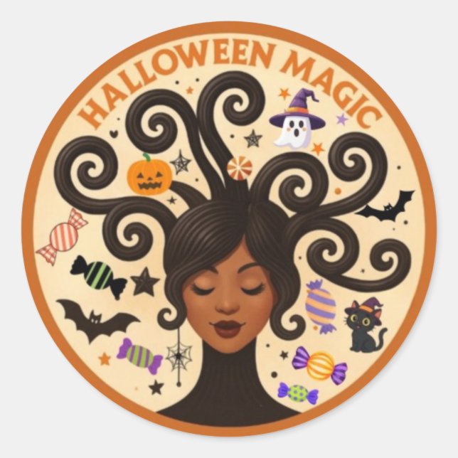 Adesivo Redondo Halloween Magic (Frente)