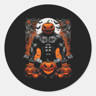 Adesivo Redondo Halloween Malhação Skeleton Workout - Engraçado Gy