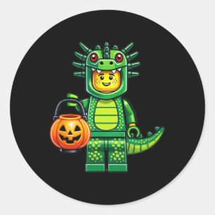 Adesivo Redondo Halloween Master Builder Dragon Kids Building Bloc