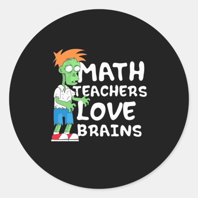 Adesivo Redondo Halloween Math Teacher Love (Frente)