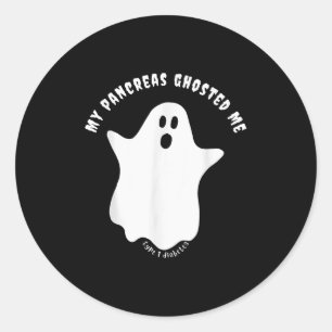 Adesivo Redondo Halloween Meu Pâncreas Me Enganou, Diabetes Tipo 1