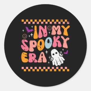 Adesivo Redondo Halloween Minha Era Spooky Retro Costume Groovy Me